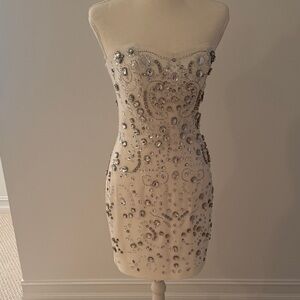 Express Strapless Dress with Silver Embellishments